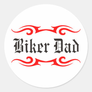 Biker Dad Classic Round Sticker