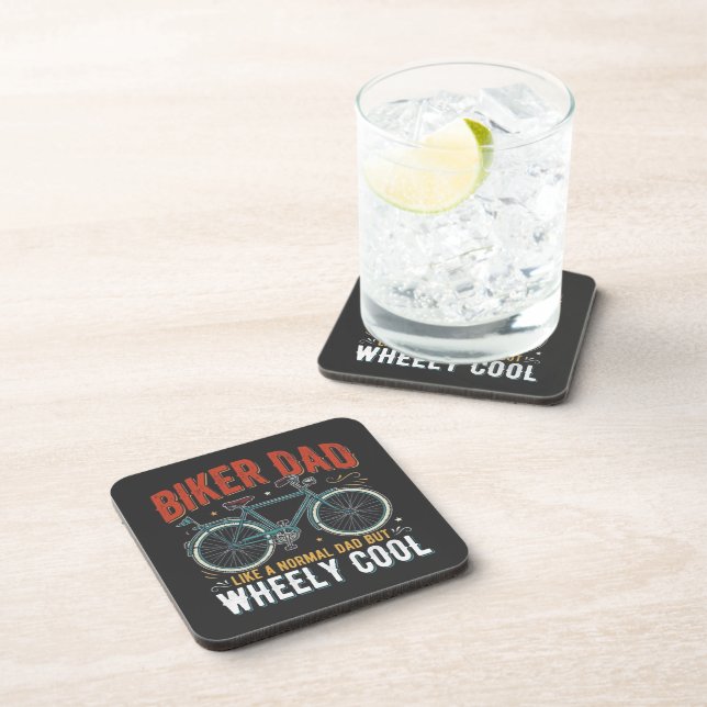 Biker Dad Like A Normal Dad But Wheely Cool Coaster (Right Side)
