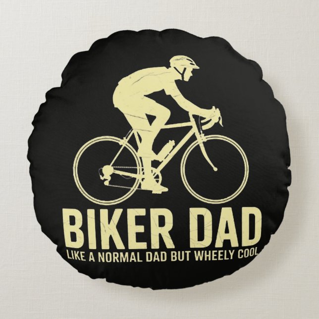 Biker Dad Like A Normal Dad Round Cushion (Front)
