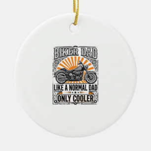 Biker Dad Vintage Motorcycle Vector Design_1 Ceramic Ornament