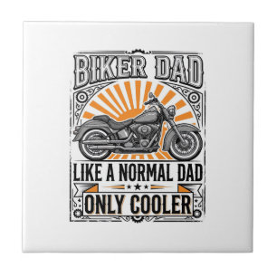 Biker Dad Vintage Motorcycle Vector Design_1 Ceramic Tile