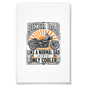 Biker Dad Vintage Motorcycle Vector Design_1 Photo Print