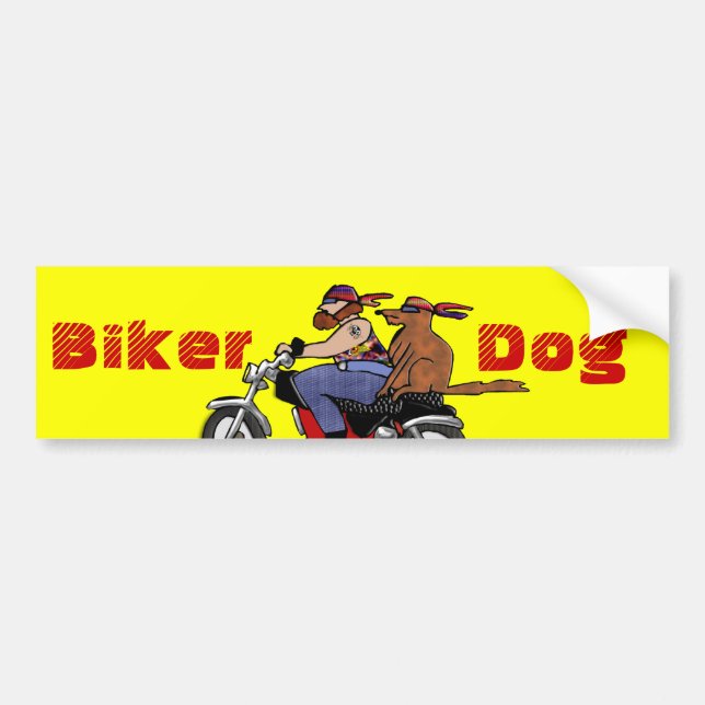 Biker Dog Bumper Sticker (Front)