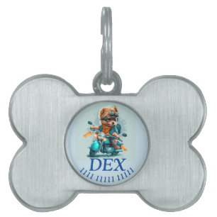 Biker doggies pet ID tag