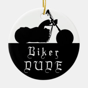 Biker DUDE  Motorcycle Custom Photo Ornament