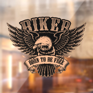 Biker Eagle Born To Be Free Motorcycle Shop Window