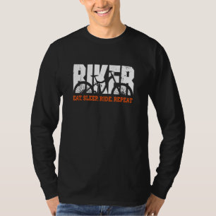 Biker Eat Sleep Ride Repeat Mountain Bike Bicycle T-Shirt