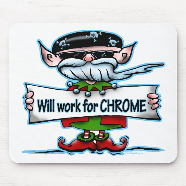 Biker Elf customisable holiday gifts Mouse Pad (Front)