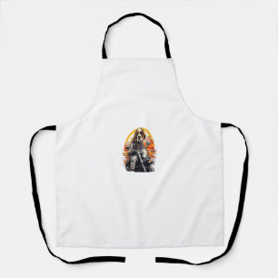Biker English Pointer Dog Riding Motorcycle Apron