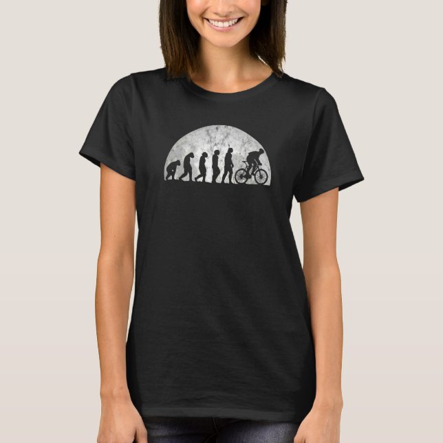 Biker Evolution  Evolution Of Man Road Bike Racing T-Shirt (Front)