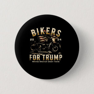 Biker For Trump 2024  6 Cm Round Badge