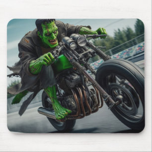 Biker Frankenstein Mouse Pad