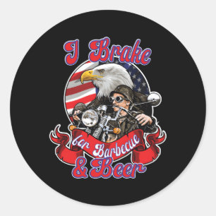 Biker Gang 4Th Of Julys Bikers Motorcycle Riding Classic Round Sticker
