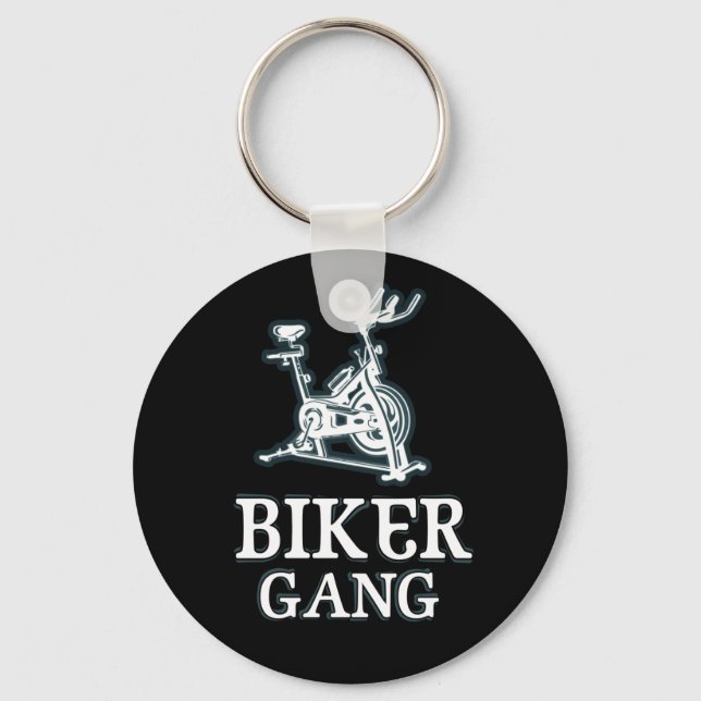 Biker Gang Funny Spin Saying Gym Workout Spinning Key Ring (Front)