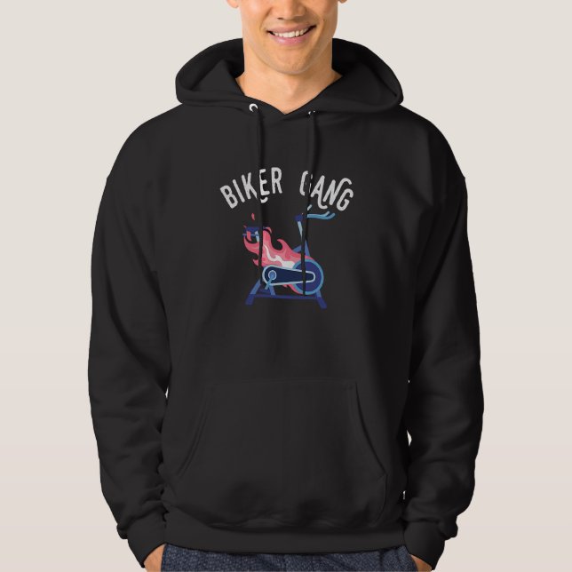 Biker Gang I  Spinning Workout Class Indoor Cyclin Hoodie (Front)