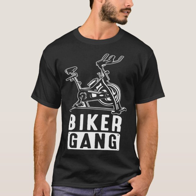 Biker Gang Spin Cycling Gym Workout Spinning Class T-Shirt (Front)