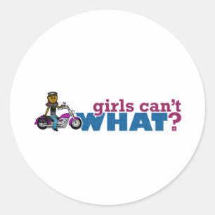 Biker Girl Classic Round Sticker