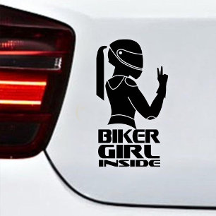 Biker Girl Inside Decal Sticker Unique BikerGift