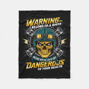 Biker Girlfriend Wife I Belong To A Biker Valentin Fleece Blanket