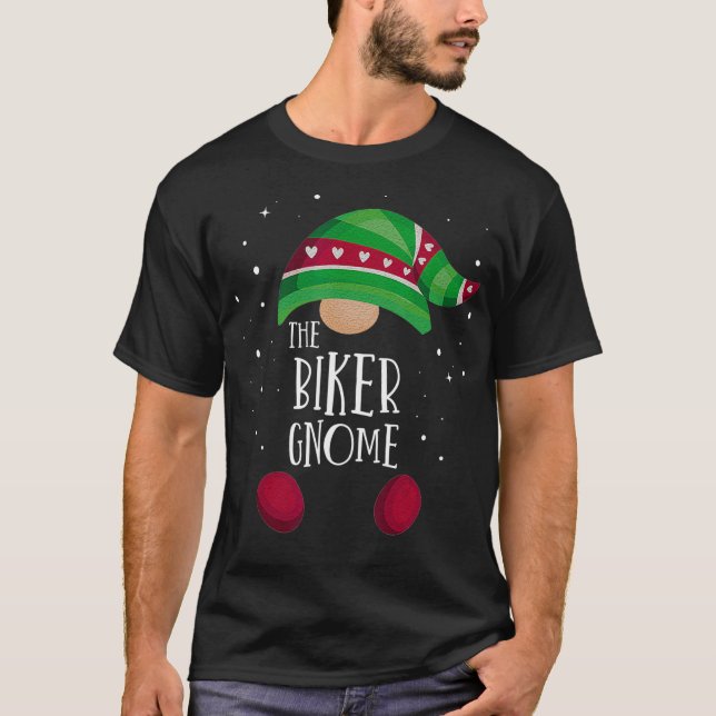 Biker Gnome Matching Christmas PJs Family Pajamas  T-Shirt (Front)