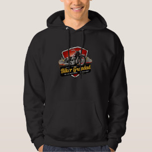 Biker Grandad Much Cooler Best Grandpa Ever Motorb Hoodie