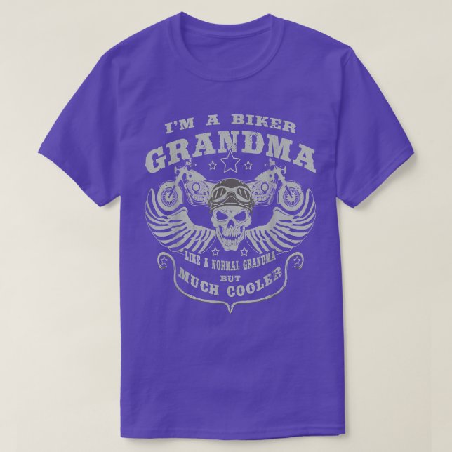 Biker Grandma Like A Normal Grandma But CoolerFron T-Shirt (Design Front)