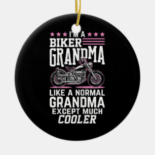 Biker Grandma - Motorbike Grandma Biker Grandma Ceramic Ornament