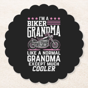 Biker Grandma - Motorbike Grandma Biker Grandma Paper Coaster