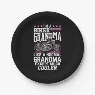 Biker Grandma - Motorbike Grandma Biker Grandma Paper Plate