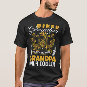 Biker Grandpa Fathers Day Like A Normal   T-Shirt