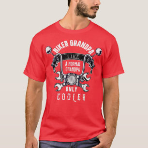 Biker Grandpa Like A Normal Grandpa Only Cooler Mo T-Shirt