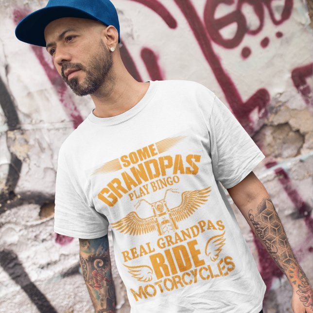 Biker Grandpa Quote Real Grandpas Ride Motorcycles T-Shirt (Creator Uploaded)