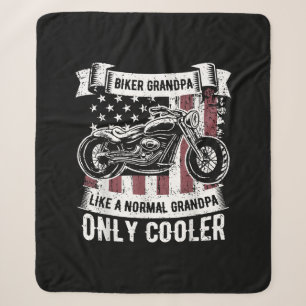 Biker Grandpa Ride Motorcycles Motorcycle Lovers R Sherpa Blanket