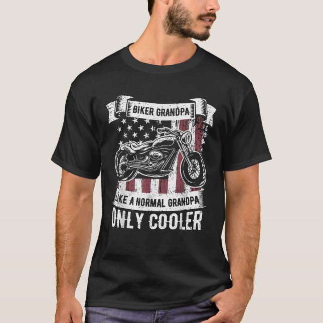 Biker Grandpa Ride Motorcycles Motorcycle Lovers R T-Shirt (Front)
