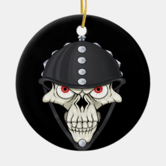 Biker Helmet Skull design for Motorcycle Riders Ceramic Ornament