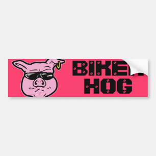 Biker Hog Bumper Sticker