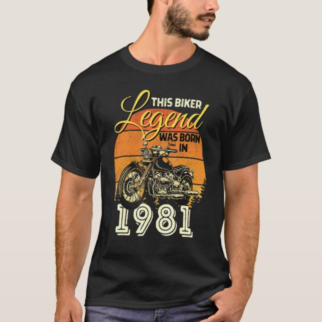 Biker Legend Men Motorcycle Biker Legend Was Born  T-Shirt (Front)