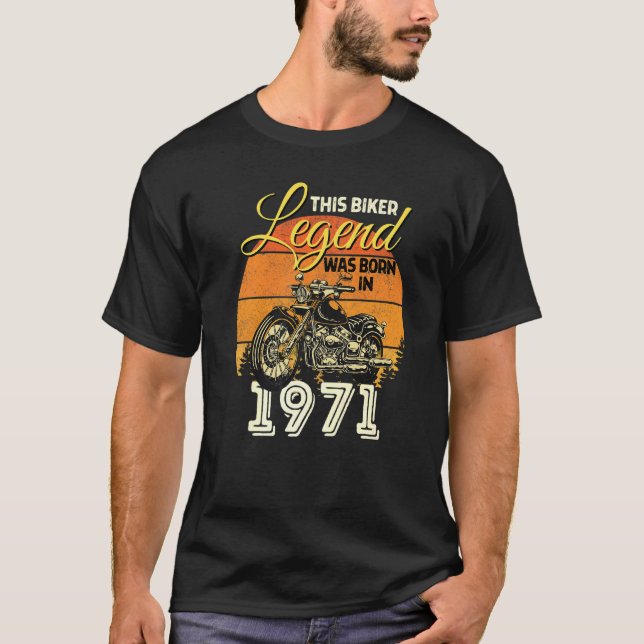 Biker Legend Men Motorcycle Biker Legend Was Born  T-Shirt (Front)