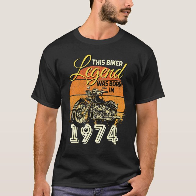 Biker Legend Men Motorcycle Biker Legend Was Born  T-Shirt (Front)