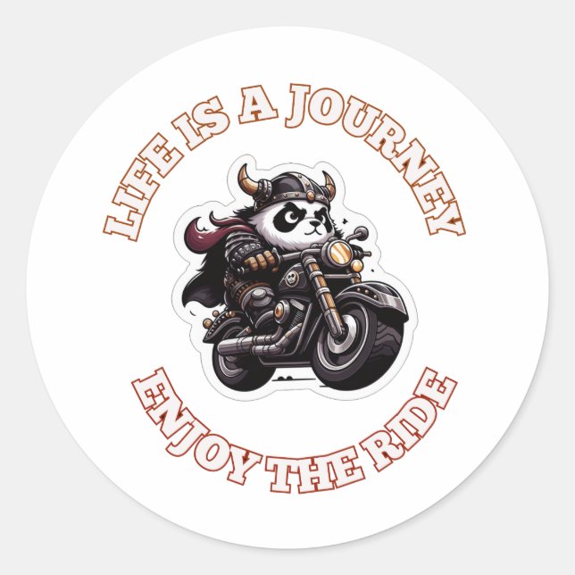 Biker Life is a Journey Classic Round Sticker (Front)
