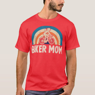 Biker Mom Bicycle Retro Cyclist Riding Bike 237 T-Shirt
