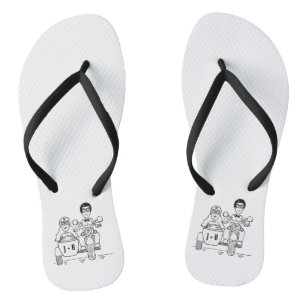 Biker Motorbike + Sidecar Wedding Flip Flops