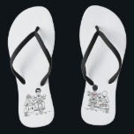 Biker Motorbike Sidecar Wedding Flip Flops<br><div class="desc">Biker motorcycle sidecar wedding flip flops. Perfect for a biker motorcycle themed fun casual wedding or to wear on your honeymoon.</div>