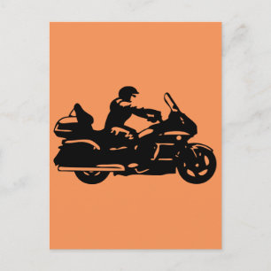 biker motorcycle moto goldwing postcard