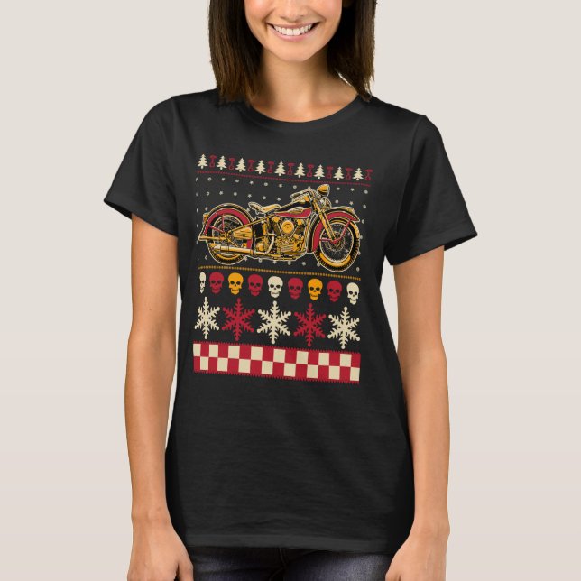 Biker Motorcycle Rider Style Ugly Sweater (Front)
