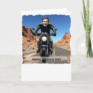 Biker Motorcycle Road - Insert YOUR Photo & Text - Holiday Card