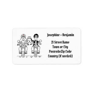 Biker Motorcycle Wedding Address Label