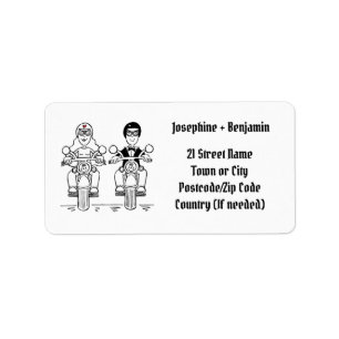 Biker Motorcycle Wedding Address Label