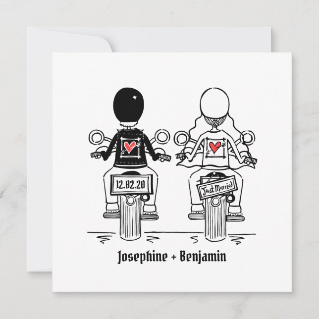 Biker Motorcycle Wedding Evening Reception Invitation (Front)