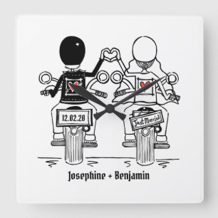 Biker Motorcycle Wedding Gift Acrylic Wall Clock